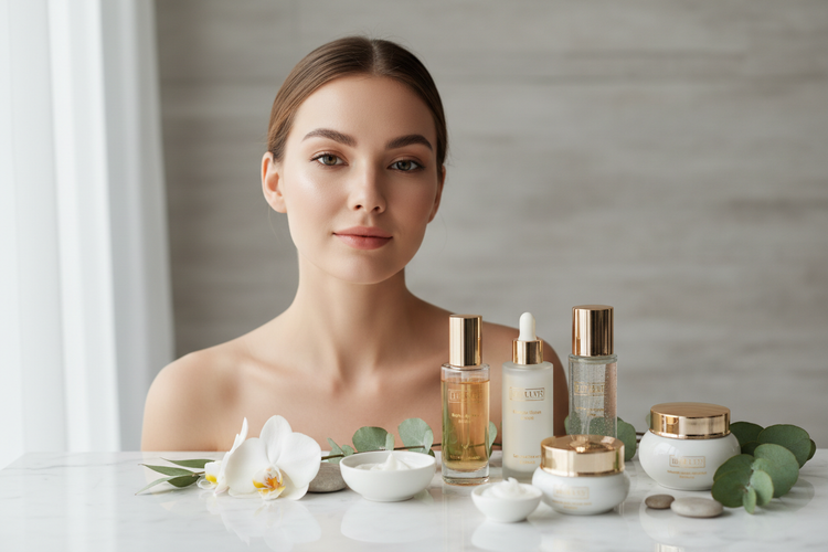 Immagine cosmetica con modella